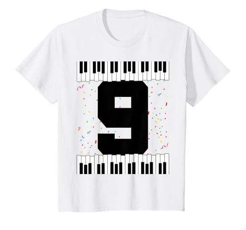 Kinder 9. Geburtstag Keyboardinstrument Kinder Pianisten Klavierliebhaber T-Shirt Kinder 9. Geburtstag Keyboardinstrument Kinder Pianisten Klavierliebhaber T-Shirt von Funny Birthday Piano Players Gifts for Kids
