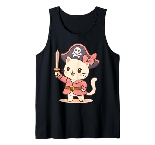 Kawaii Katze Pirat Prinzessin Niedliches Halloween Kostüm Kinder Mädchen Tank Top Kawaii Katze Pirat Prinzessin Niedliches Halloween Kostüm Kinder Mädchen Tank Top von Funny Birthday Pirate Party Adorable Cat Lover