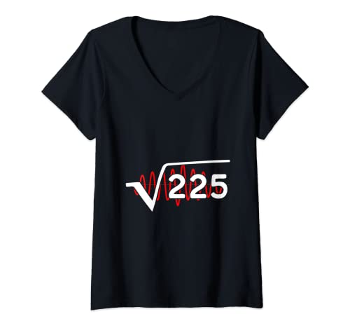 Damen Quadratische Wurzel von 225 Jahren 15 T-Shirt mit V-Ausschnitt Damen Quadratische Wurzel von 225 Jahren 15 T-Shirt mit V-Ausschnitt von Funny Birthday and Christmas for Teens Apparel