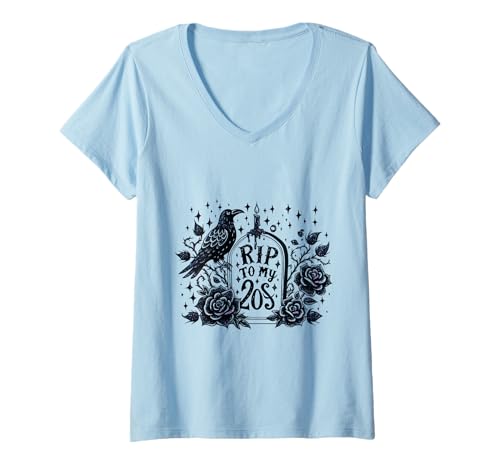 Damen Lustiges R.I.P Zum Geburtstag von Meinen 20ern RIP Twenties B-Day T-Shirt mit V-Ausschnitt Damen Lustiges R.I.P Zum Geburtstag von Meinen 20ern RIP Twenties B-Day T-Shirt mit V-Ausschnitt von Funny Birthday