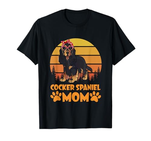 Retro Schwarz und Hellbraun Cocker Spaniel Mama Muttertag T-Shirt Retro Schwarz und Hellbraun Cocker Spaniel Mama Muttertag T-Shirt von Funny Black And Tan Cocker Spaniel Dog Lover Gift