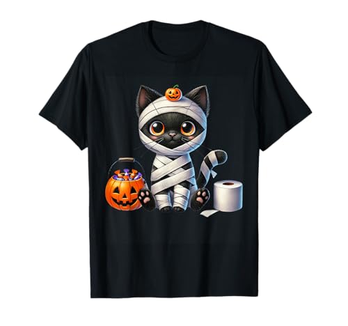 Süßes Halloween-Katzen-Kürbis-Kürbis für Mädchen und Jungen T-Shirt Süßes Halloween-Katzen-Kürbis-Kürbis für Mädchen und Jungen T-Shirt von Funny Black Cat Mummy Halloween Kids Tees