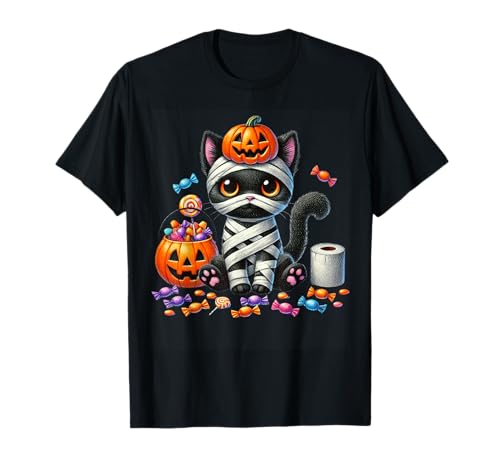 Süßes Halloween-Katzen-Kürbis-Kürbis für Mädchen und Jungen T-Shirt Süßes Halloween-Katzen-Kürbis-Kürbis für Mädchen und Jungen T-Shirt von Funny Black Cat Mummy Halloween Kids Tees