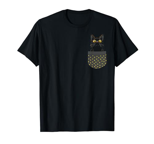 Lustige schwarze Katze in der Tasche für Katzen Mama und Katzenpapa T-Shirt von Funny Black Cat in Pocket outfits