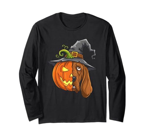 Bloodhound Kürbis Jack O Laterne Halloween Kinder Herren Damen Langarmshirt Bloodhound Kürbis Jack O Laterne Halloween Kinder Herren Damen Langarmshirt von Funny Bloodhound Lovers Halloween Pumpkin Outfits