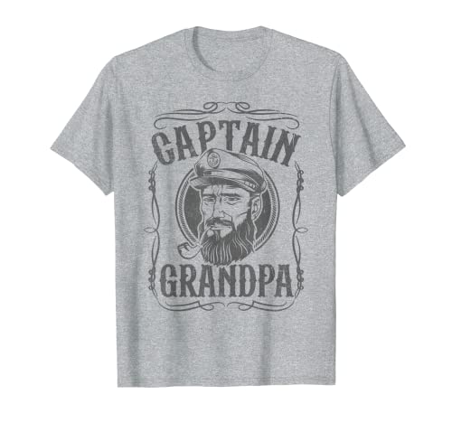 Herren Lustiges Kapitän Opa Boot Segelflugzeug Vatertagsgeschenk T-Shirt von Funny Boat Captain Sailing Gifts for Men
