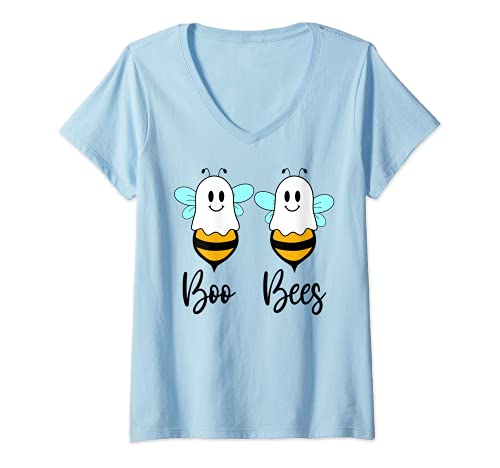 Damen Boo Bees Shirt Geister Bienen Spruch Halloween Boo Bee T-Shirt mit V-Ausschnitt Damen Boo Bees Shirt Geister Bienen Spruch Halloween Boo Bee T-Shirt mit V-Ausschnitt von Funny Boo Bees Shirt Halloween Geist Bienen Shirt