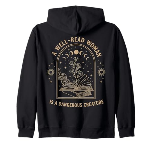 A Well Read Woman Enchanted Gothic Reading Empowerment Kapuzenjacke von Funny Book Enthusiast Bookworm Story Lovers