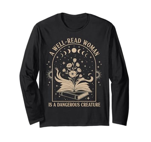 A Well Read Woman Gothic Reader Feminist Empowerment Langarmshirt von Funny Book Enthusiast Bookworm Story Lovers