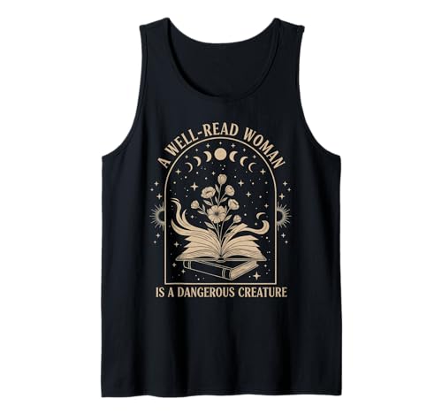 A Well Read Woman Gothic Reader Feminist Empowerment Tank Top von Funny Book Enthusiast Bookworm Story Lovers