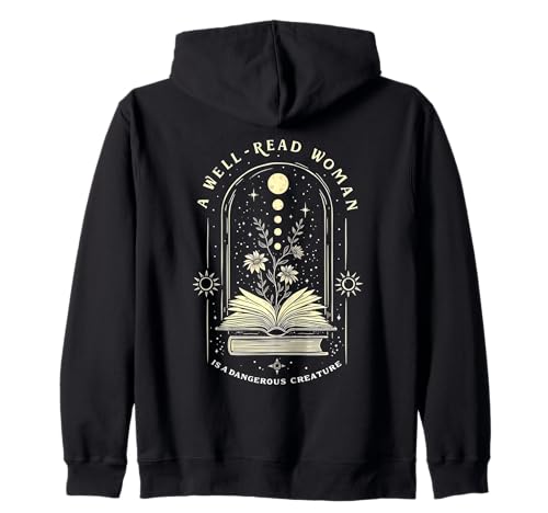 A Well Read Woman Magical Celestial Book Lover Empowerment Kapuzenjacke von Funny Book Enthusiast Bookworm Story Lovers