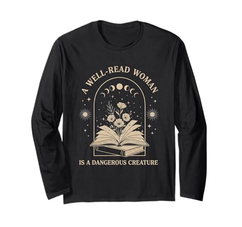 A Well Read Woman Mystical Feminist Literary Book Lover Langarmshirt von Funny Book Enthusiast Bookworm Story Lovers