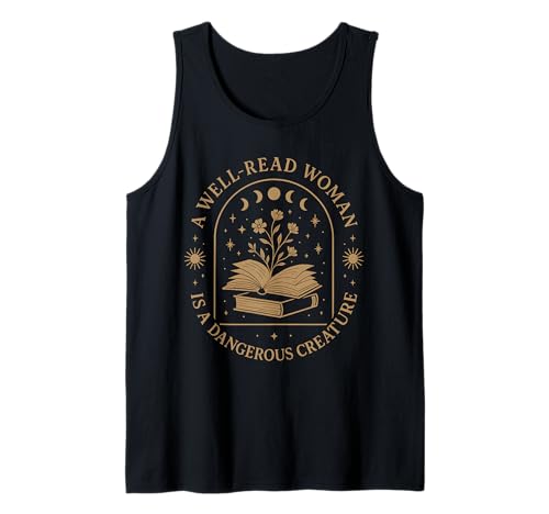 Gothic Feminist Book Lover A Well Read Woman Empowerment Tank Top von Funny Book Enthusiast Bookworm Story Lovers