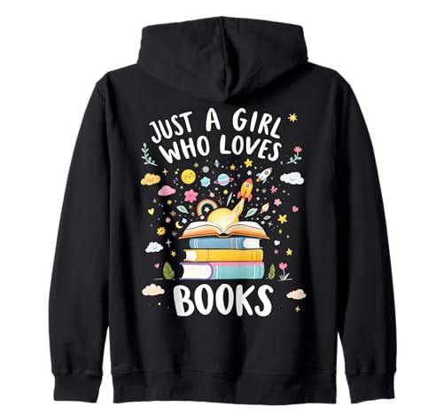 Liebenswert, nur EIN Mädchen, das Bücher liebt, süßer Bücherwurm Kapuzenjacke von Funny Book Enthusiast Bookworm Story Lovers