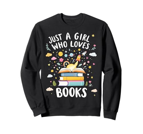 Liebenswert, nur EIN Mädchen, das Bücher liebt, süßer Bücherwurm Sweatshirt von Funny Book Enthusiast Bookworm Story Lovers