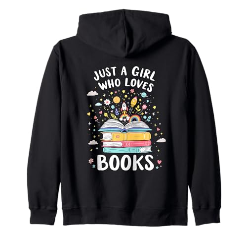 Nur EIN Mädchen, das Bücher liebt, verträumtes Lesen, süßer Bücherwurm Kapuzenjacke von Funny Book Enthusiast Bookworm Story Lovers