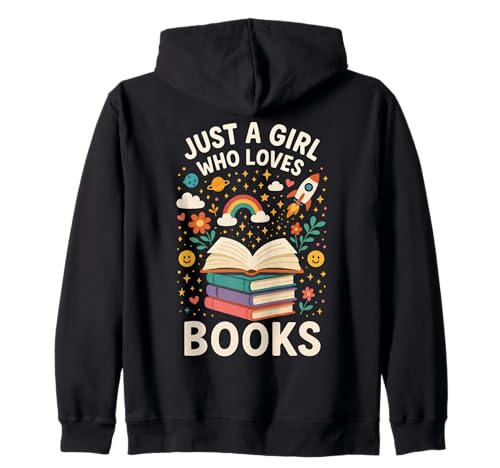 Nur EIN Mädchen, das Bücher liebt Charming Cosmic Cute Bookworm Kapuzenjacke von Funny Book Enthusiast Bookworm Story Lovers