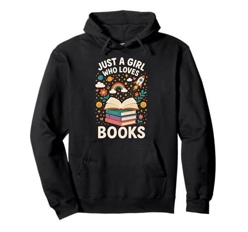 Nur EIN Mädchen, das Bücher liebt Charming Cosmic Cute Bookworm Pullover Hoodie von Funny Book Enthusiast Bookworm Story Lovers
