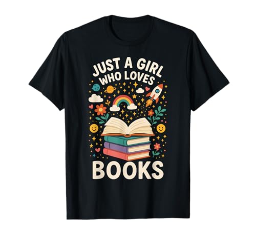 Nur EIN Mädchen, das Bücher liebt Charming Cosmic Cute Bookworm T-Shirt von Funny Book Enthusiast Bookworm Story Lovers