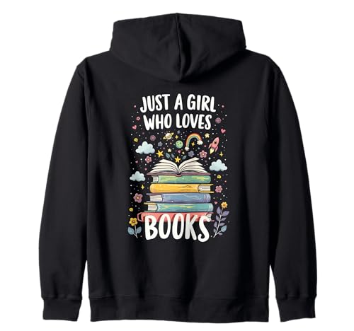 Nur EIN Mädchen, das Bücher liebt Fantasievoller Leser Süßer Bücherwurm Kapuzenjacke von Funny Book Enthusiast Bookworm Story Lovers