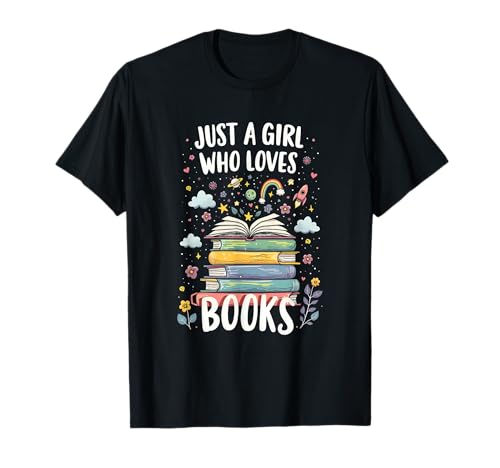 Nur EIN Mädchen, das Bücher liebt Fantasievoller Leser Süßer Bücherwurm T-Shirt von Funny Book Enthusiast Bookworm Story Lovers