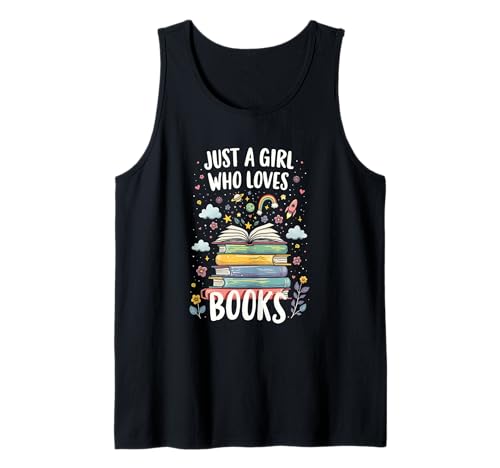 Nur EIN Mädchen, das Bücher liebt Fantasievoller Leser Süßer Bücherwurm Tank Top von Funny Book Enthusiast Bookworm Story Lovers