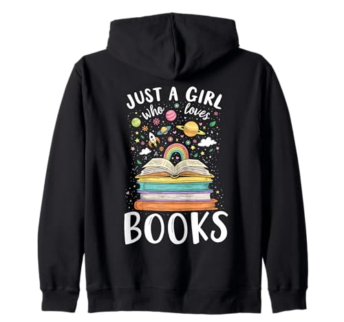 Nur EIN Mädchen, das Bücher liebt Feminine Leserin Süßer Bücherwurm Kapuzenjacke von Funny Book Enthusiast Bookworm Story Lovers