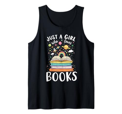 Nur EIN Mädchen, das Bücher liebt Feminine Leserin Süßer Bücherwurm Tank Top von Funny Book Enthusiast Bookworm Story Lovers