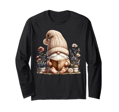 Book Reading GNOME Grandpa for Women Men and Garden Lover Langarmshirt von Funny Book Reading Themed Gifts For Gnome Lovers