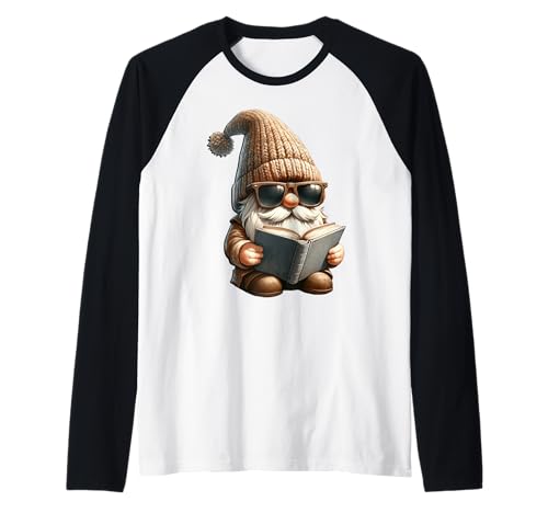 Funny Book Reader GNOME Dad for Women and Men Cool Bookworm Raglan von Funny Book Reading Themed Gifts For Gnome Lovers
