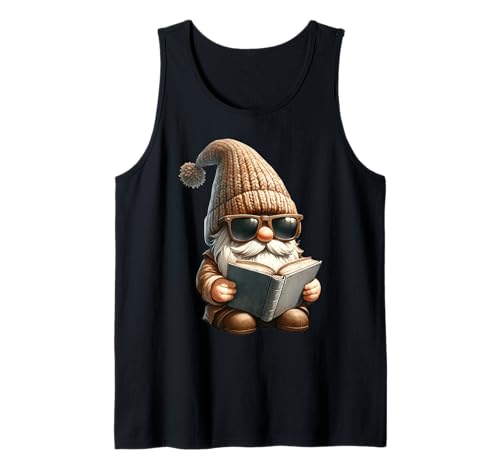 Funny Book Reader GNOME Dad for Women and Men Cool Bookworm Tank Top von Funny Book Reading Themed Gifts For Gnome Lovers