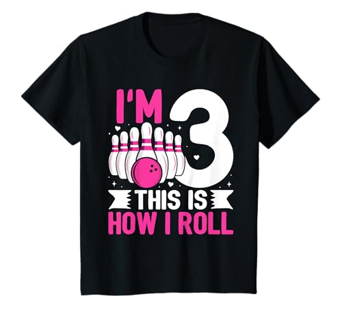 3 Jahre alt, ich Bin 3, This is How I Roll Bowling Birthday für Mädchen T-Shirt 3 Jahre alt, ich Bin 3, This is How I Roll Bowling Birthday für Mädchen T-Shirt von Funny Bowling Apparel