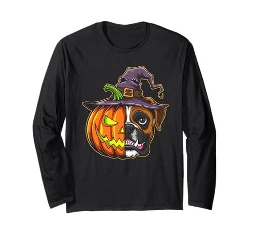 Boxer Dog Pumpkin Jack O Lantern Halloween Kinder Herren Damen Langarmshirt Boxer Dog Pumpkin Jack O Lantern Halloween Kinder Herren Damen Langarmshirt von Funny Boxer Dog Lovers Halloween Pumpkin Outfits