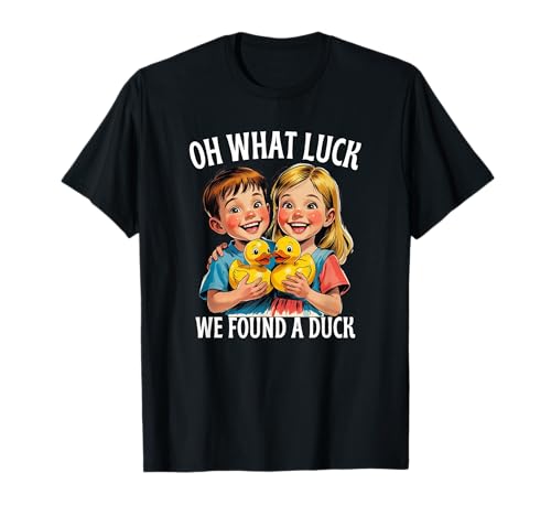 Oh, was für EIN Glück, wir haben eine Ente gefunden, die Kinder auf der Suche nach Kreuzfahrtenten sind T-Shirt Oh, was für EIN Glück, wir haben eine Ente gefunden, die Kinder auf der Suche nach Kreuzfahrtenten sind T-Shirt von Funny Boys and Girls Collecting Rubber Duckies CLR