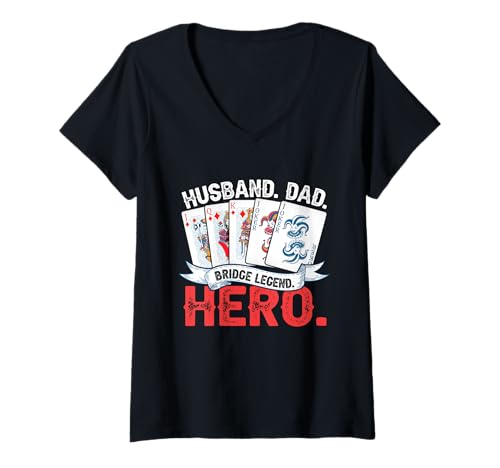 Damen Kartenspiel Bridge Spieler Komödie Vater Witz T-Shirt mit V-Ausschnitt Damen Kartenspiel Bridge Spieler Komödie Vater Witz T-Shirt mit V-Ausschnitt von Funny Bridge Player Cardplay Humor Dad Jokes