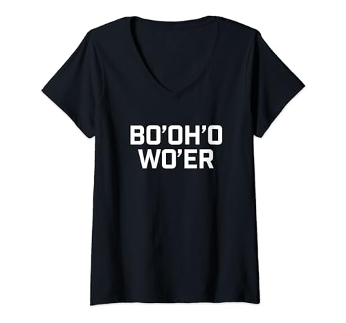 Damen Funny British Accents Bo'Oh'o Wo'er - Bottle of Water T-Shirt mit V-Ausschnitt Damen Funny British Accents Bo'Oh'o Wo'er - Bottle of Water T-Shirt mit V-Ausschnitt von Funny British Accents