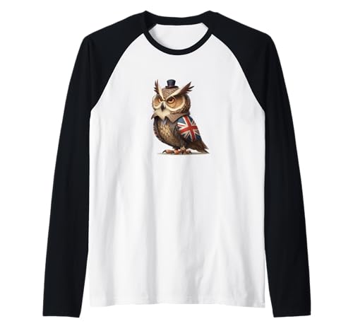 Cooles Britisches Eule-Kostüm für Jungen und Mädchen Raglan Cooles Britisches Eule-Kostüm für Jungen und Mädchen Raglan von Funny British Owl Outfit