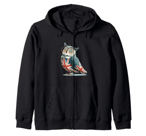 Tolle Eule mit britischen Farben für Erwachsene und Kinder Kapuzenjacke Tolle Eule mit britischen Farben für Erwachsene und Kinder Kapuzenjacke von Funny British Owl Outfit