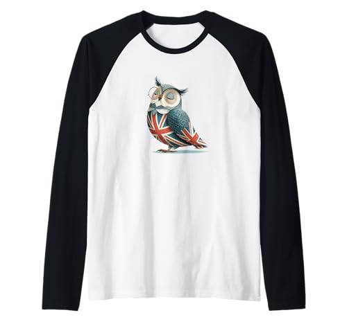Tolle Eule mit britischen Farben für Erwachsene und Kinder Raglan Tolle Eule mit britischen Farben für Erwachsene und Kinder Raglan von Funny British Owl Outfit