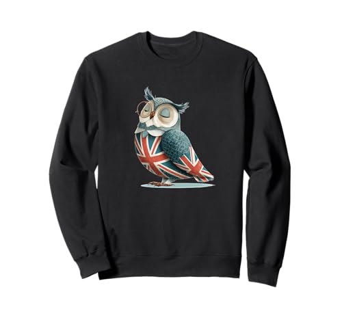 Tolle Eule mit britischen Farben für Erwachsene und Kinder Sweatshirt Tolle Eule mit britischen Farben für Erwachsene und Kinder Sweatshirt von Funny British Owl Outfit