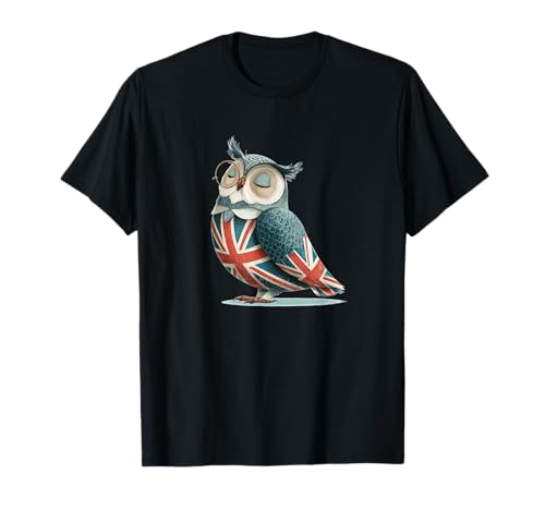 Tolle Eule mit britischen Farben für Erwachsene und Kinder T-Shirt Tolle Eule mit britischen Farben für Erwachsene und Kinder T-Shirt von Funny British Owl Outfit