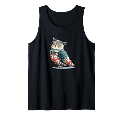 Tolle Eule mit britischen Farben für Erwachsene und Kinder Tank Top Tolle Eule mit britischen Farben für Erwachsene und Kinder Tank Top von Funny British Owl Outfit