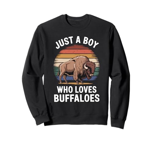 Just A Boy Who Loves Buffaloes Animal Fan Kids Buffalo Sweatshirt Just A Boy Who Loves Buffaloes Animal Fan Kids Buffalo Sweatshirt von Funny Buffalo Lover Clothing