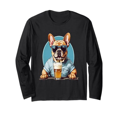 Coole französische Bulldogge Bier Grafik für Männer Frauen Langarmshirt Coole französische Bulldogge Bier Grafik für Männer Frauen Langarmshirt von Funny Bulldog Breeds for Men Women Graphic Print