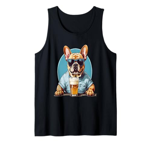 Coole französische Bulldogge Bier Grafik für Männer Frauen Tank Top Coole französische Bulldogge Bier Grafik für Männer Frauen Tank Top von Funny Bulldog Breeds for Men Women Graphic Print
