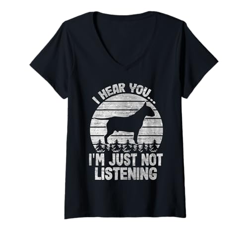 Damen Ich höre Dich, ich höre einfach Nicht Lustiger Bullterrier T-Shirt mit V-Ausschnitt Damen Ich höre Dich, ich höre einfach Nicht Lustiger Bullterrier T-Shirt mit V-Ausschnitt von Funny Bullterrier Lover Gifts