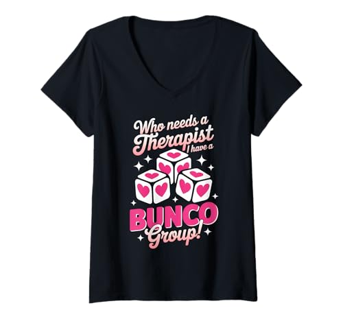 Damen Bunco Group Lustiger Bunco T-Shirt mit V-Ausschnitt Damen Bunco Group Lustiger Bunco T-Shirt mit V-Ausschnitt von Funny Bunco Night Cool Bunco Player Design