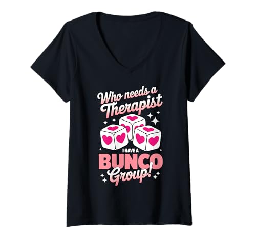 Damen Bunco Group Lustiger Bunco T-Shirt mit V-Ausschnitt Damen Bunco Group Lustiger Bunco T-Shirt mit V-Ausschnitt von Funny Bunco Night Cute Bunco Player Design