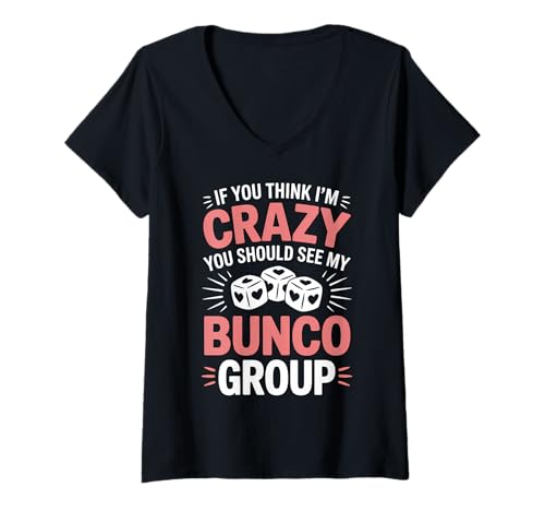 Damen Crazy Bunco Group Lustiger Bunco T-Shirt mit V-Ausschnitt Damen Crazy Bunco Group Lustiger Bunco T-Shirt mit V-Ausschnitt von Funny Bunco Player Cool Bunco Night Design