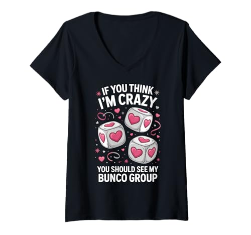 Damen Crazy Bunco Group Lustiger Bunco T-Shirt mit V-Ausschnitt Damen Crazy Bunco Group Lustiger Bunco T-Shirt mit V-Ausschnitt von Funny Bunco Player Cute Bunco Night Design